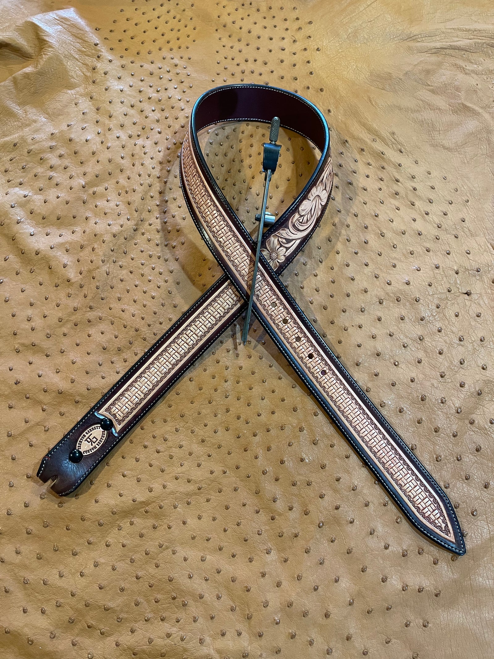 Size 34.5 Half Floral Belt